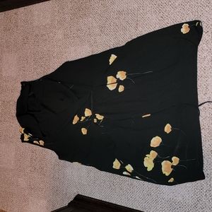 ARITZIA WILFRED BLACK POCKETED BELTED TULIP DETAILED COWL V DRESS EUC LA…